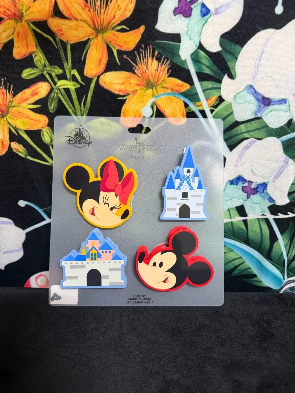 Disney Minnie & Mickey Castle Bag Clips - Black, Red, Yellow, Blue